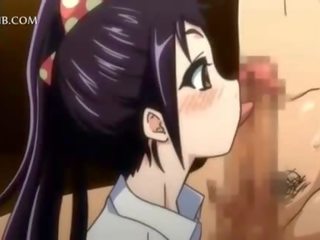 Oversexed anime teeny blowing and fucking giant prick