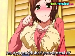 Breasty straat meisje in hentai video-