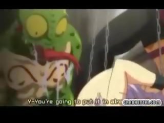 Encadenada pechugona hentai princesa gangbanged por monsters