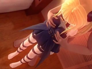 Basah anime kekasih faraj ditumbuk keras dalam katil