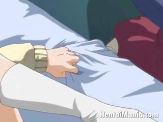 Meeldiv anime vanem kena naine saamine roosa kiilas vitt lakkus poolt tema swain